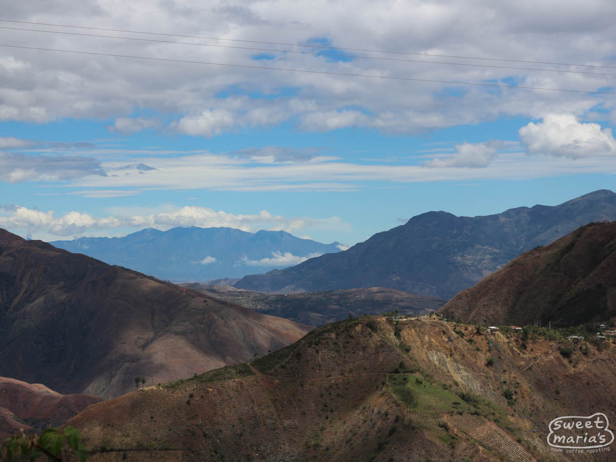 Looking out at the high mountain peaks from Buesaco town.