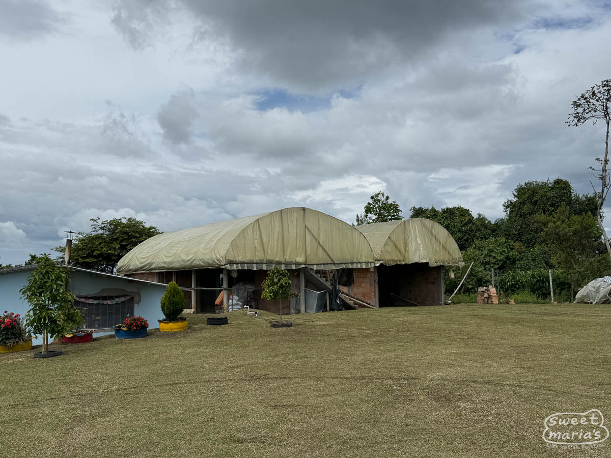 Covered patios built on top of a home for drying coffee and other produce