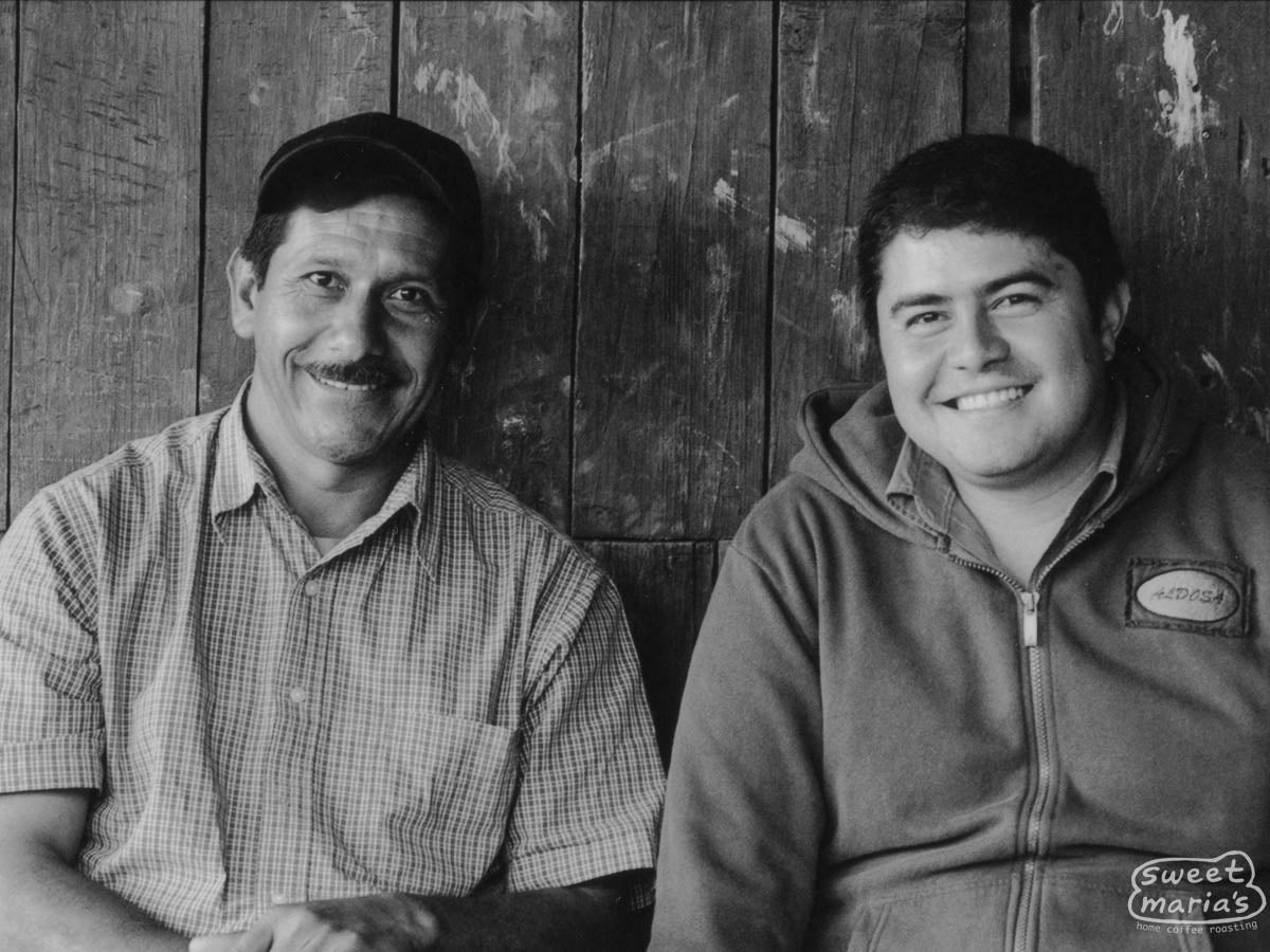 Two coffee producers in Huehuetenango. Aurelio Villatoro at left