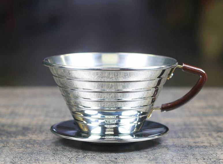 Large Wave 185 Stainless Steel Dripper by Kalita