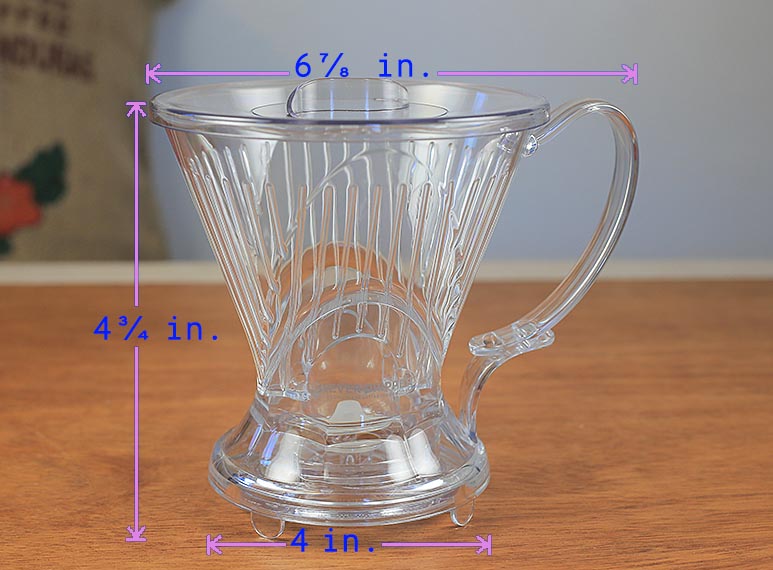 Clever Coffee Dripper with dimensions 