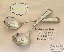Sweet Maria's Thumbs Up Stainless Steel Cupping Spoon 
52.5 Grams
6.3 Inches
45 mm Bowl