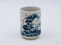 The Red Seabream & Waves Cup evokes Hokusai's famous woodblock print