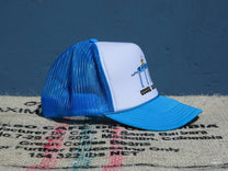 The Blue Chucho Summer Camp Hat's side profile shows your the cap's high crown. Take note!